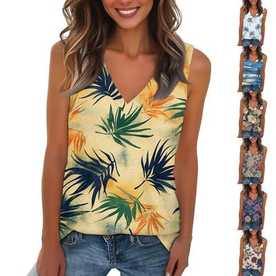 Women's Fashionable And Casual Everyday Versatile Floral Print Slim Vest Top