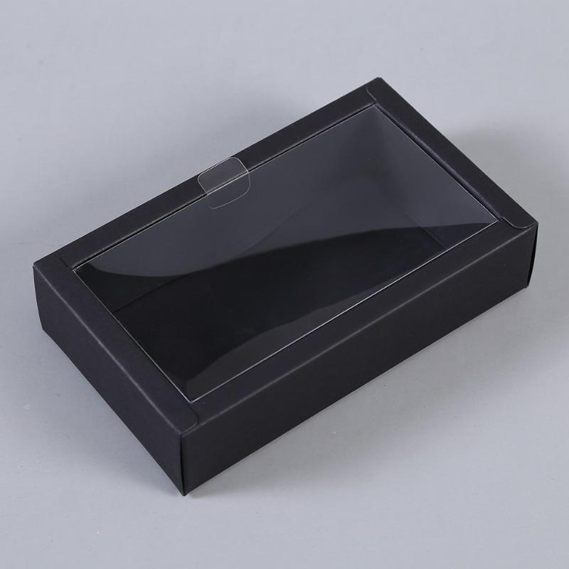 Folding Kraft Paper Box with Transparent PVC Window Blank Packaging Gift Box  Wedding Birthday Party Lipstick Perfume Gift Decoration Boxes 10pcs