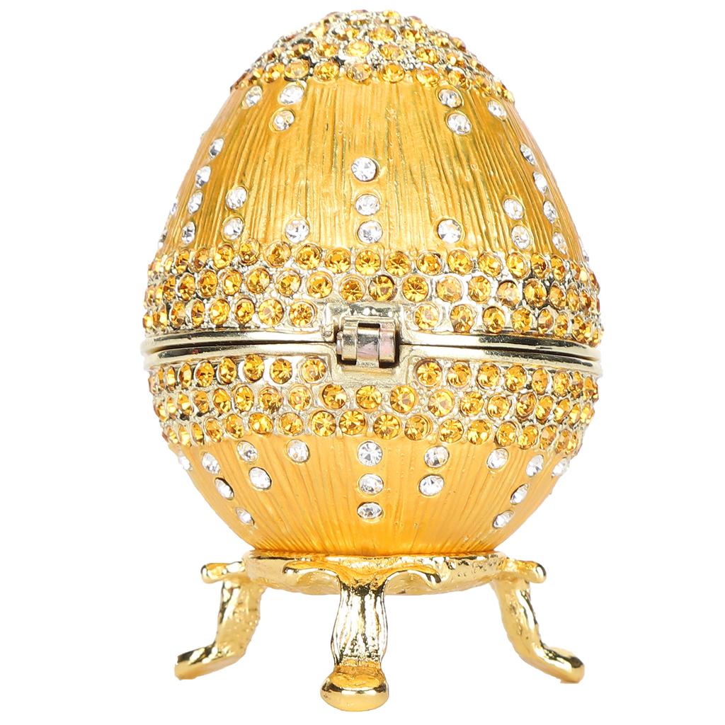 Jewelry Trinket Box Jewelry Storage Display Egg Shaped Crystals Ornaments Hinged Jewelry Box