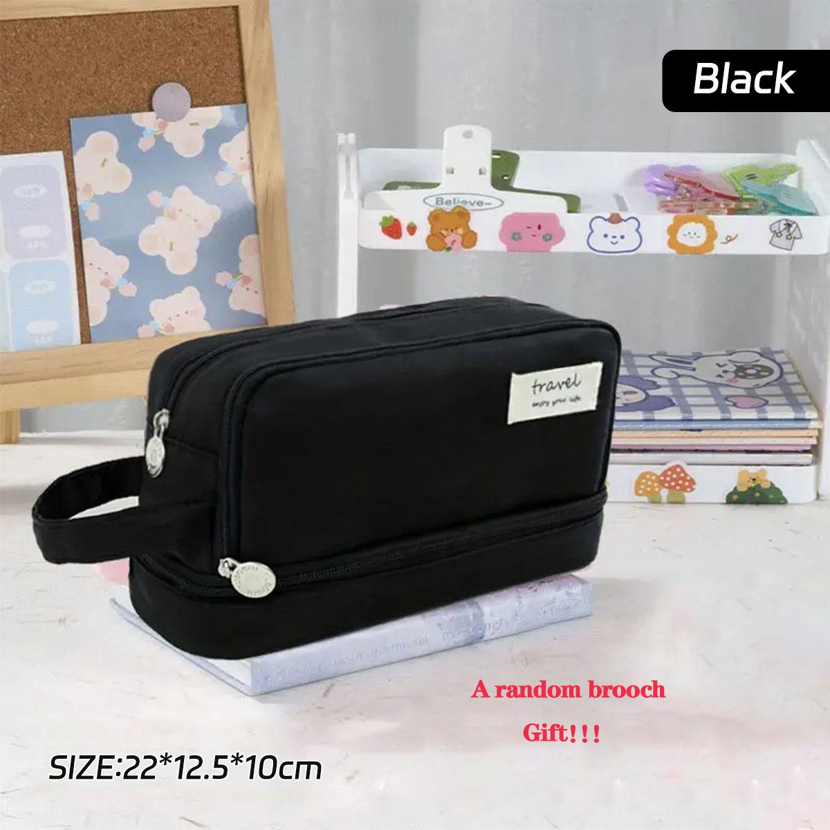 Пенал Macaron, двухслойный, большой емкости, милый, для школы, канцелярские принадлежности, школы и офисы