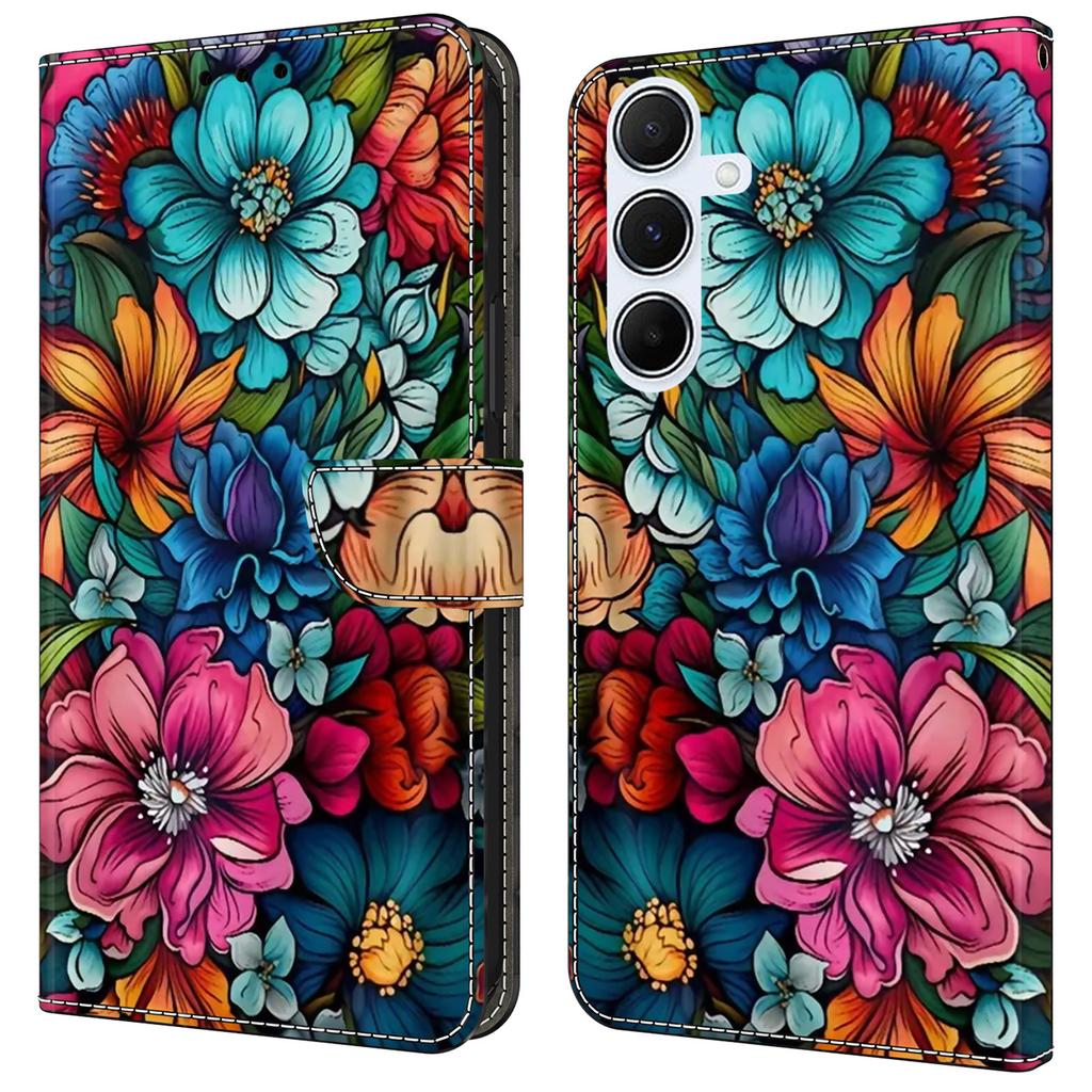 For Samsung Galaxy A05s 4G Case Pattern Printed Protective Cover TPU+PU Leather Flip Phone Case
