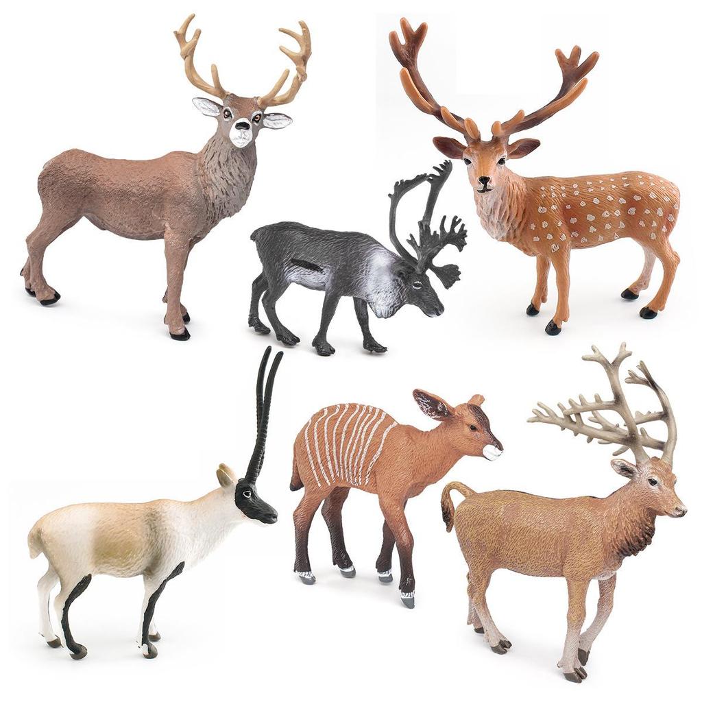 Wild Forest Animal Model Educational Toy: Tibetan Antelope & Sika Deer
