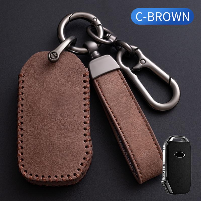 

Leather Car Key Case Full Cover For Kia Sportage R Gt Stinger Gt Sorento Ceed Cd Cerato Forte Protection Shell Bag For Kia