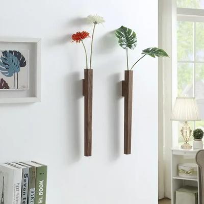 Wall Hanging Vase Home Wall Decoration Porch Living Room Bohemian Style Wooden Solid Wood Flower