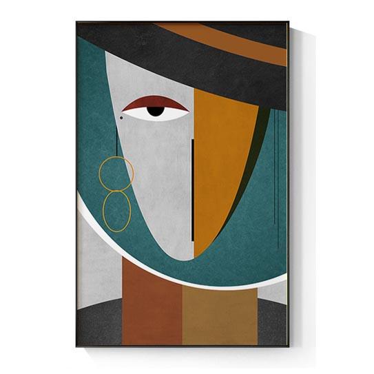 Moderní abstraktní obrazová malba Rozdělená tvář Geometrické plátno Obrazy plakátů Picasso Nástěnné obrazy pro obývací pokoj Home Decor