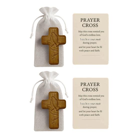 1/2 ks Víra Síla Kapesní objetí s inspirativní kartou Přenosná dřevěná vlastenecká víra žeton dekorace křesťanské náboženské dárky