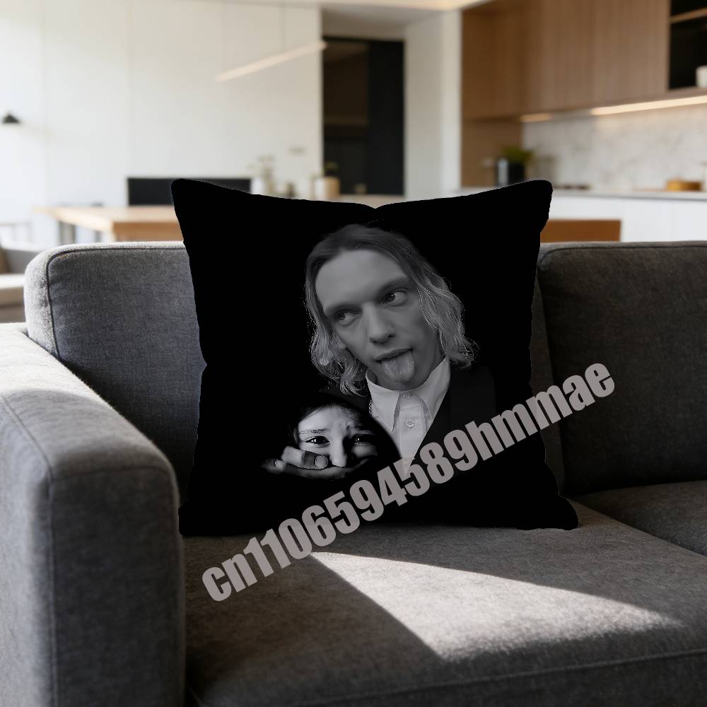 For J-Jamie Campbell Bower Throw Pillow Case Sham 45X45Cm Decoration Square Bed Pillowcase Pad Cover