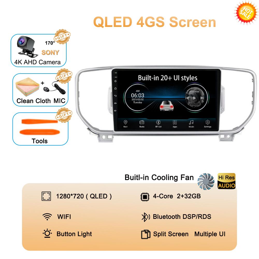 

Android 14 автомобильное радио для KIA Sportage 4 KX5 2016 2017 2018 беспроводной Carplay QLED мультимедийный видеоплеер 4G навигация MP5 DVD