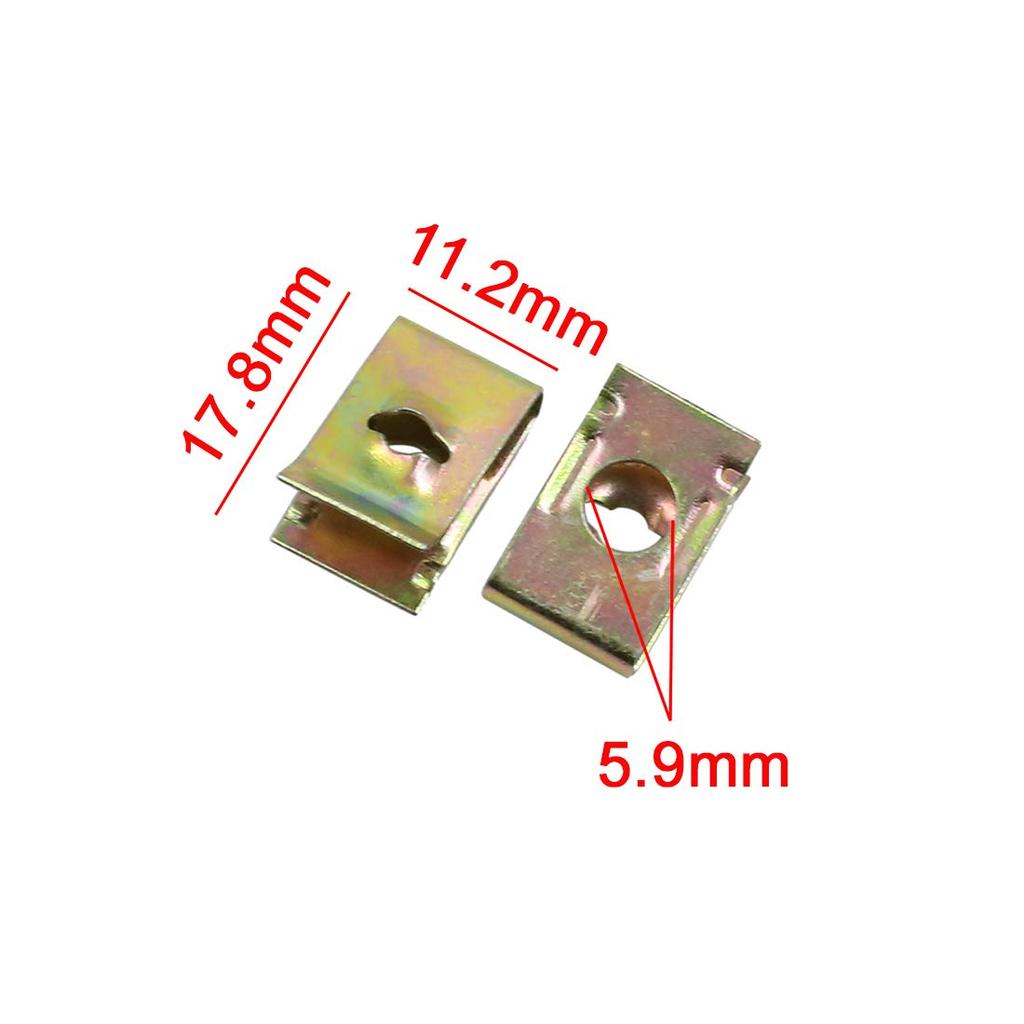 uxcell Spring U Shape Screw Clips Metal U-Type Clips with Screws for Car Fender Door Trim Panel Nuts Fasteners 4pcs