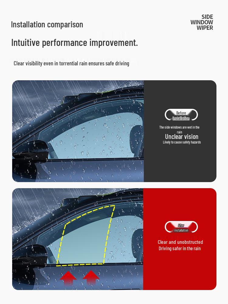 NIO ES8/ES6 Car Side Window Rainproof Wiper Blade with Double Scraper Rubber Strip