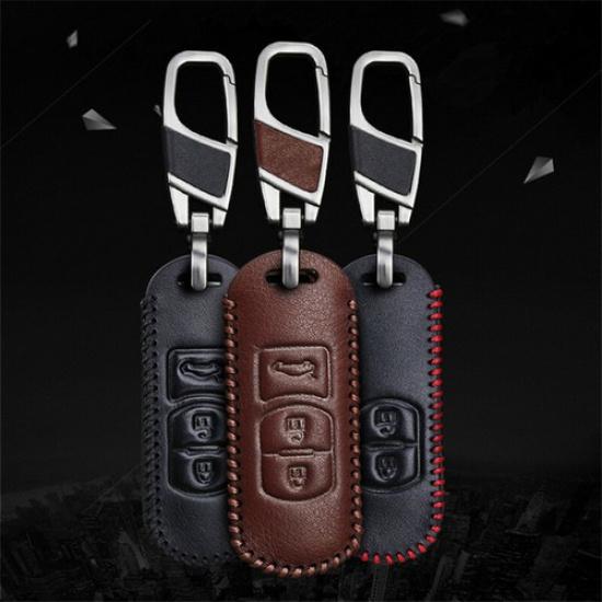 Luxury PU Leather Car Key Case Cover w/ Keychain Special For Mazda 2 3 5 CX4 LB