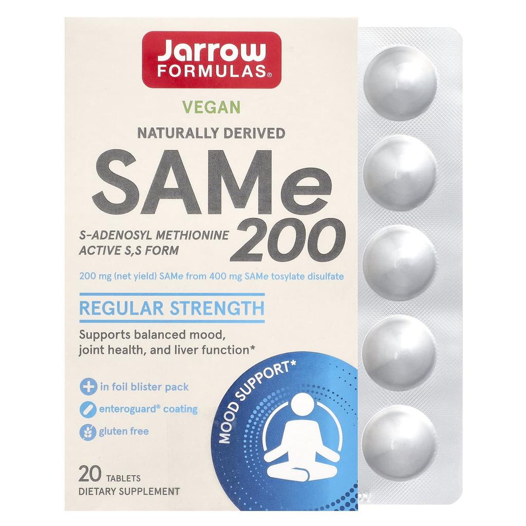 Jarrow Formulas, SAMe 200, 200 mg, 20 tablets