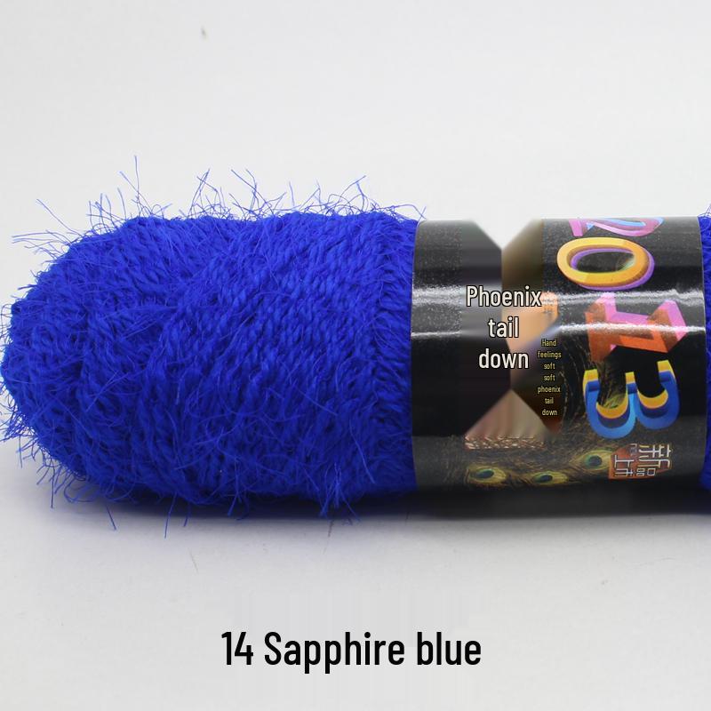 Handmade Mohair Peacock Feather Velvet Yarn for Sweater and Cardigan Knitting