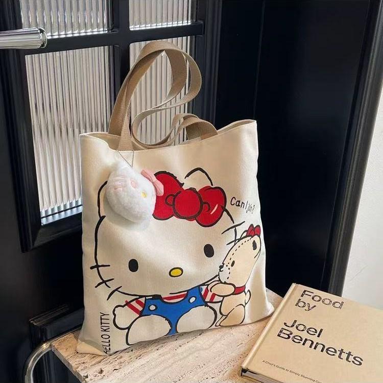 

Large Capacity Cartoon Kitty Shoulder Bag, Cute Student Tote with Fashionable KT Cat Design for Commuting
