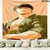 One Piece Roronoa Zoro Wall Tapestry Aesthetic Wall Hanging Printed Fabric Blanket Decorative Tapestries For Bedroom Living Room Home Decor