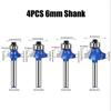 1/4 Inch Shank 6mm Shank Blue Roundover Router Bit Set Carbide Wood Router Bits for Woodworking