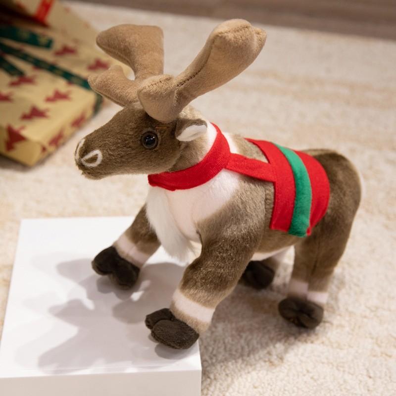 Christmas Reindeer Plush Decor With Pp Cotton Filling For Holiday Festivities