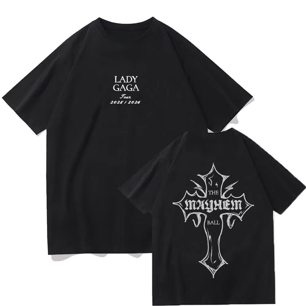 

Lady Gaga MAYHEM Cross Cutoff T-shirt Trendy Graphic T Shirts Man pure Cotton High Quality Clothing Outdoor High Street Top -... 5XL різнокольоровий