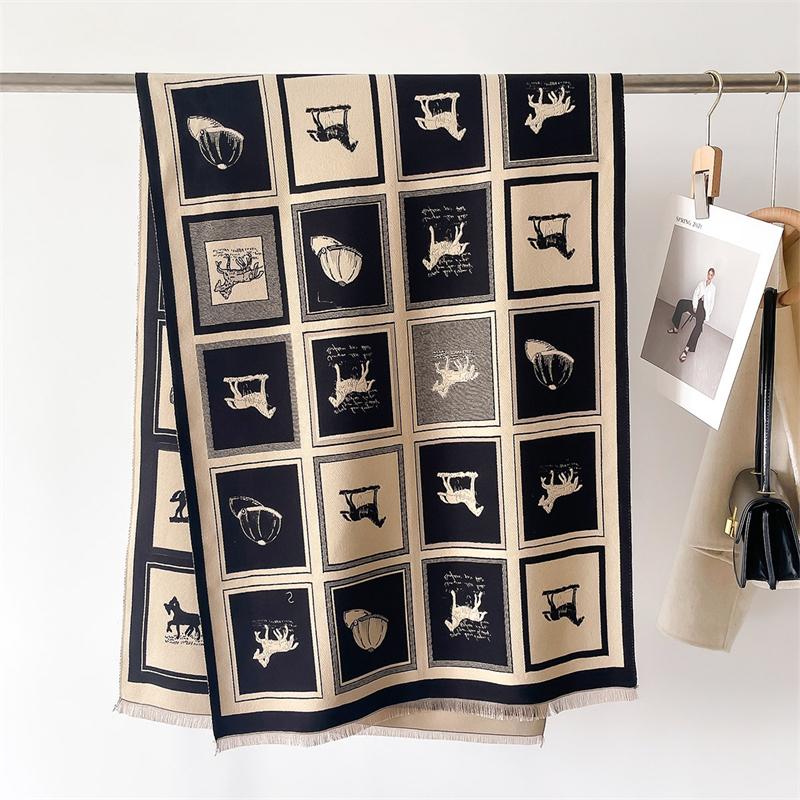 Cashmere Scarf for Women Winter Warm Shawl Blanket Large Tassel Female Poncho Elegant Horse Echarpe Bufanda Pashmina