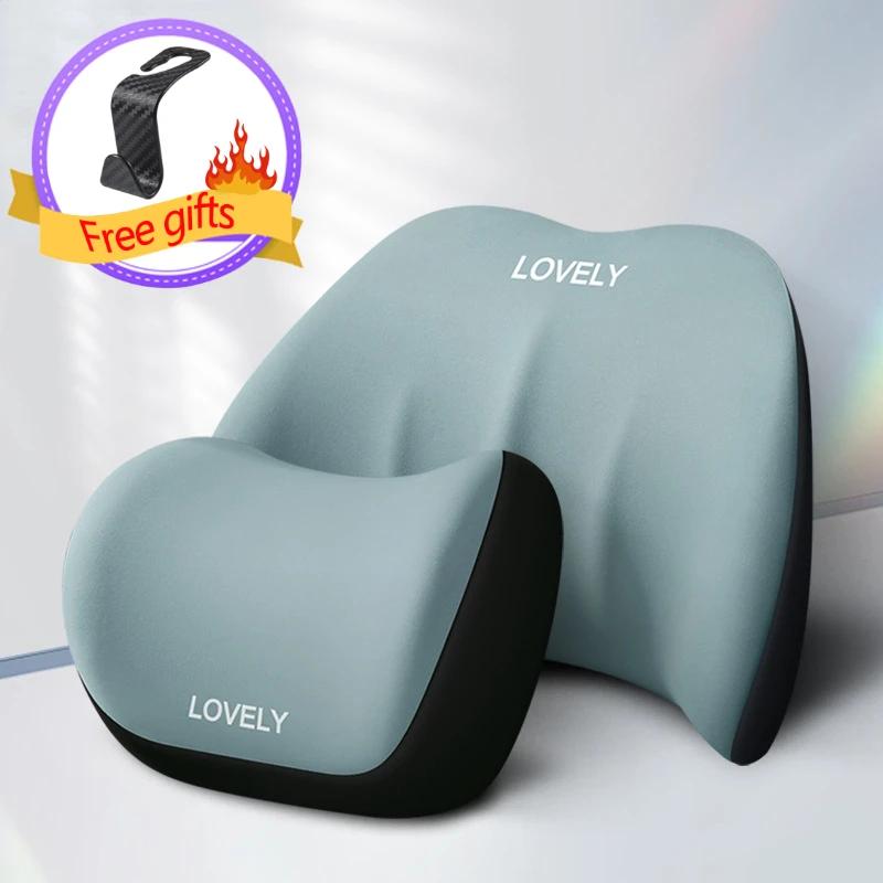 Car Neck Headrest Pillow Auto Car Seat Pillow Memory Foam Breathable Head Support Neck Rest Protector Car Seat Lumbar Support
