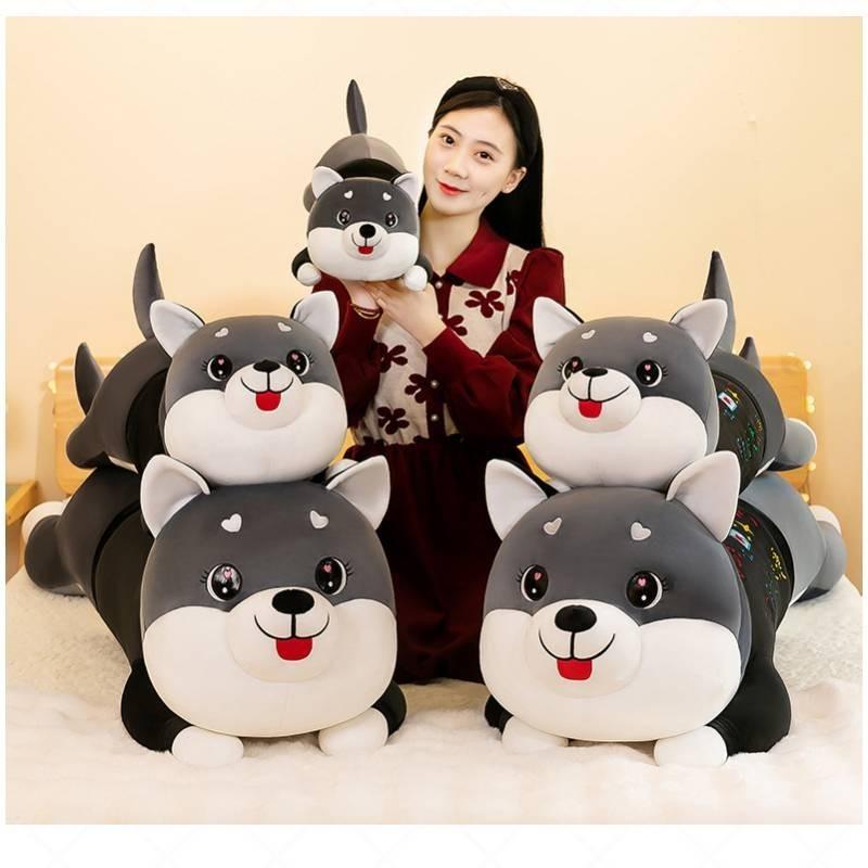 Adorable Husky Plush Toy Large Cuddly Pillow For Girls Soft And Washable