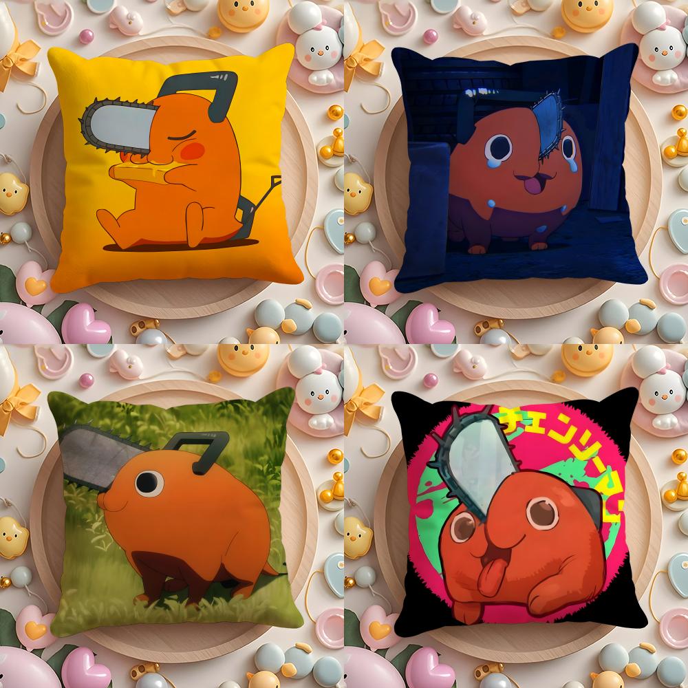 C-Chainsaw Anime M-ManS Cushion Cover Home & Car Multi-Scene Pillow Cover - Reversible, Soft & Durable for Daily Use