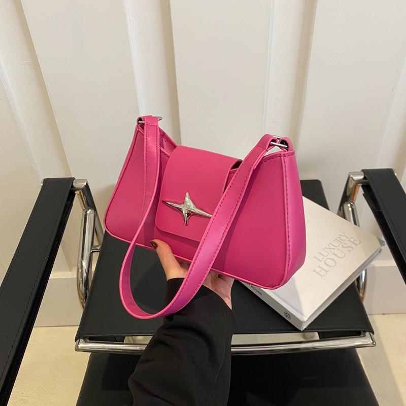Fashionable Pu Leather Underarm Bag For Women Stylish Mid-size Shoulder Bag
