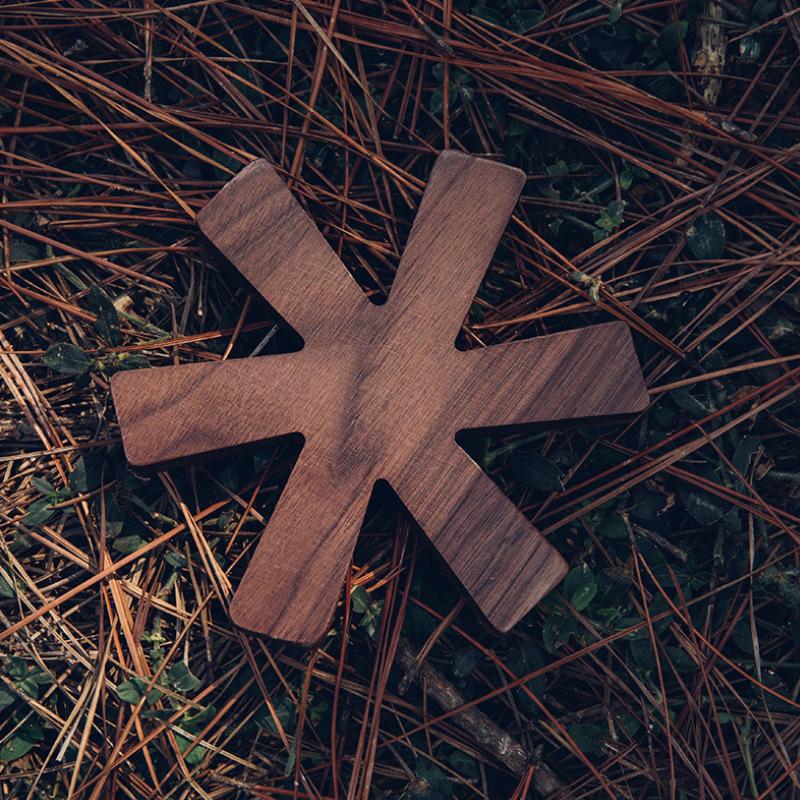 Wooden pot cushion creative snowflake insulation pad dining table kitchen dining bowl cushion casserole anti-scalding plate pad