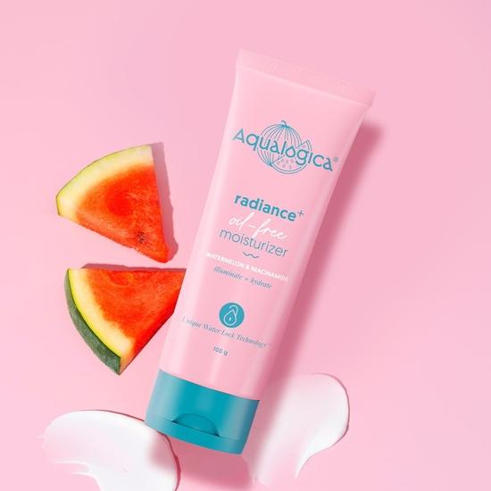 Aqualogica Radiance+ Oil-Free Moisturizer z arbuzem i niacynamidem do głęboko odżywionej skóry mieszanej, beztłuszczowy - 100g