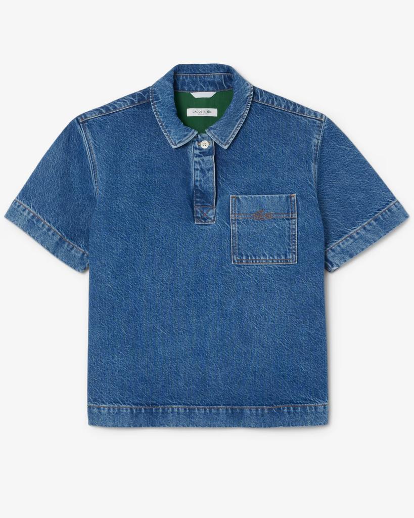 LACOSTE Women'S Colored Denim Polo Shirt Cf0052-55G 36L