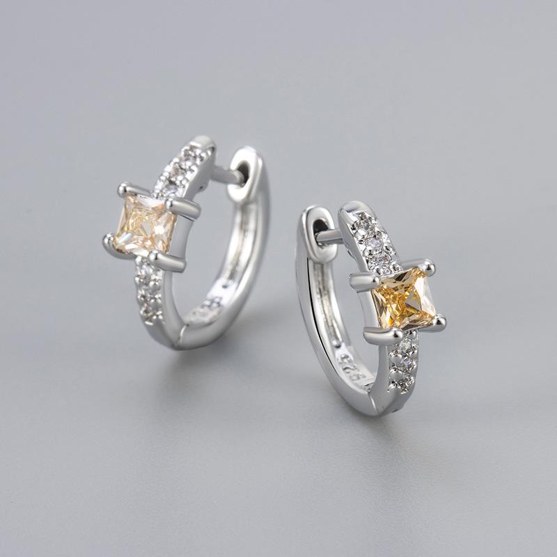 Retro Colored Diamond Ear Cuffs: Women's Luxury Micro-Paved Zircon Design