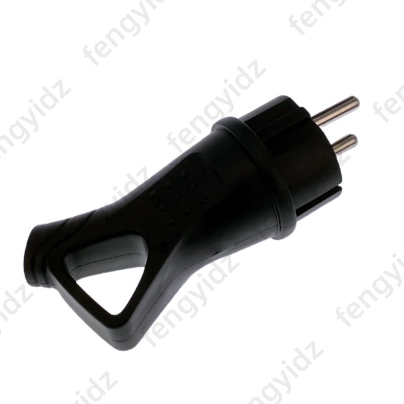 EU Rubber Waterproof Socket Plug 16A 250V IP54 Grounded European Connector With Cover For DIY Power Cable Cord