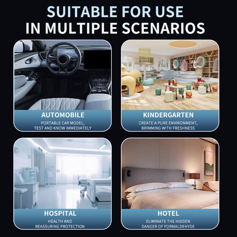 Air Quality Monitors, Indoor Detects PM2.5, CO2, PM10,PM1.0, Formaldehyde,TVOC,Temperature and Humidity Air Quality Test