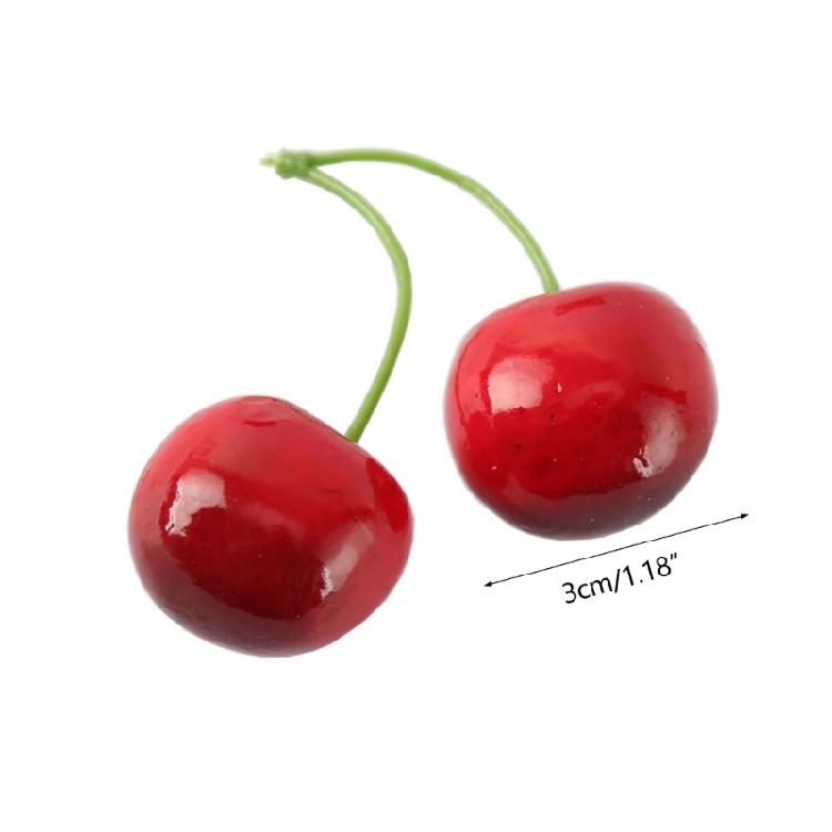 10 Pair False Cherry Decorations Artificial Cherries Props for Shopping Mall