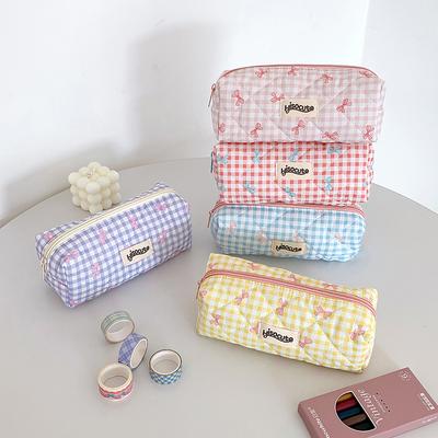 Ins Stil Einfache Schleife Floral Bedrucktes Federmäppchen Studenten Schreibwaren Aufbewahrungstasche Schreibwerkzeug Etui Make-up Tasche Schulsachen