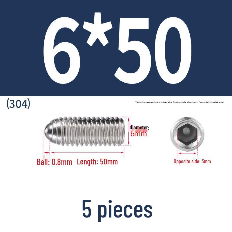 Stainless Steel Ball Plunger Set: M2.5-M16 Ball Screw Positioning Spring Plunger
