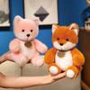 Kawaii Soft Medal Fox Plush Doll Pillow Cartoon Cute Sitting Pink Orange Fox Plush Toy Home Decoration Gift For Children