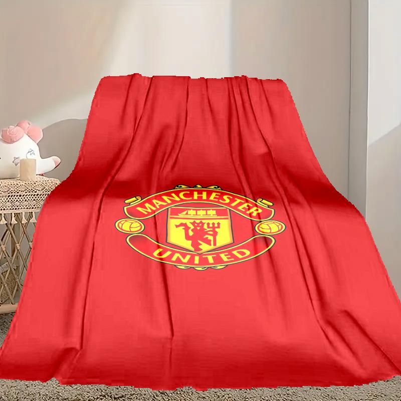 1pc Easy-Care Manchester United Manchester City Blanket, Perfect for Couch, Bed, Home, Travel & More, Warm & Durable Printed Blanket