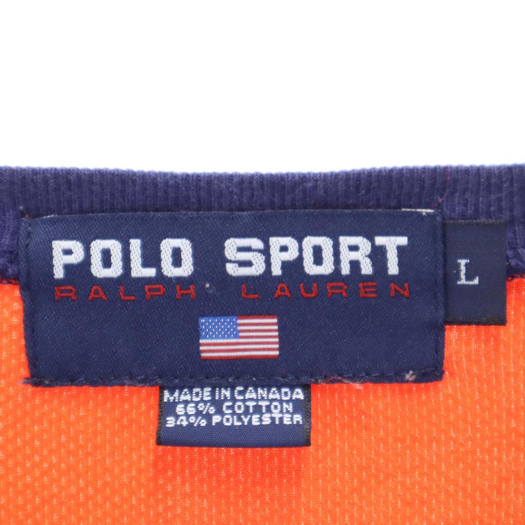 POLO SPORTS 90s Old Long Sleeve Trainer L Orange Series Sweat Men's Used