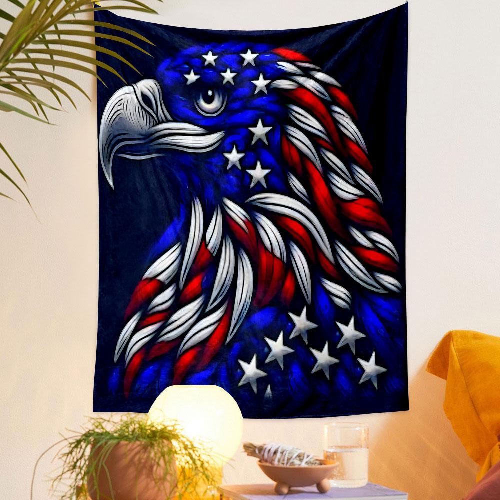 American Eagle Patriotic Design Patterned Tapestry Decorative Wall Hanging, Home Bedroom Living Room Decor