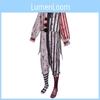 Dark Clown Cosplay Costume For Halloween Anime Role Play With Striped Pattern For Men
