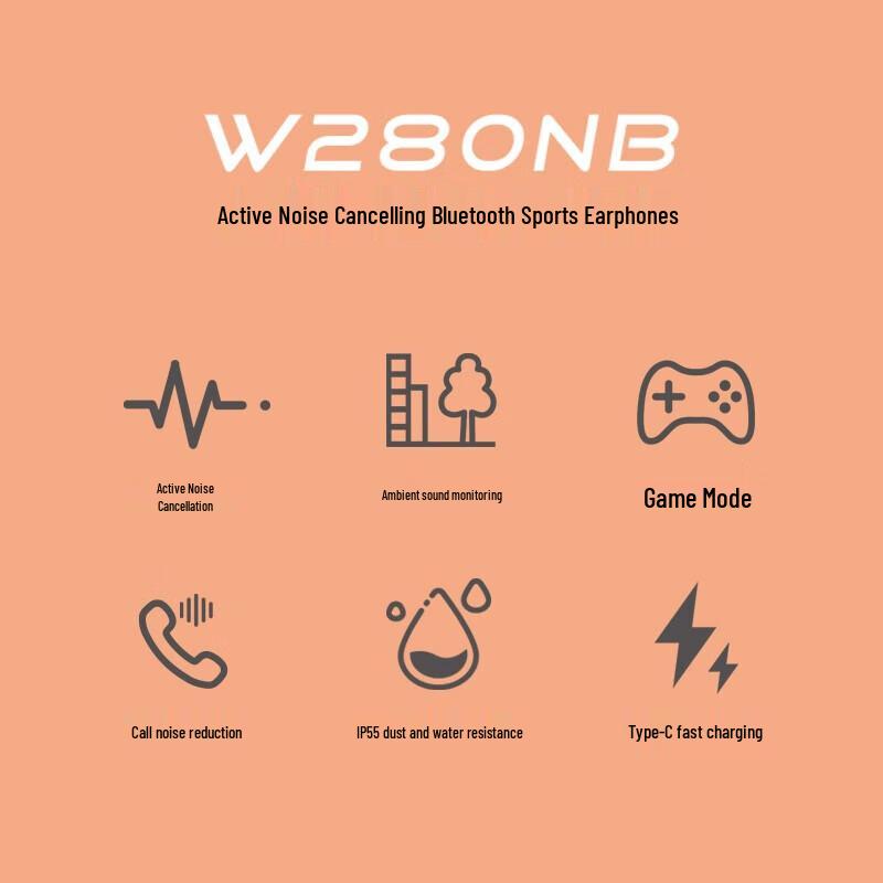 Edifier W280NB Active Noise Cancelling Bluetooth Neckband Sport Earphones