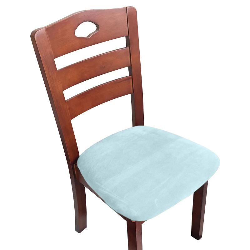 Velvet Chair Seat Cover Super Soft Seat Cushion Covers Stretch Chair Cover Slipcovers For El Banquet Dining Living Room