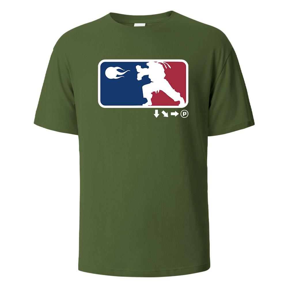 Game Player Printing T-shirt For Men Wowen 100% Cotton Summer Breathable Tops O-neck Oversize Tees Short-Steeved Men's Clothing