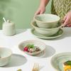 Nordic Kiln Glazed Green Ceramic Dinnerware Set