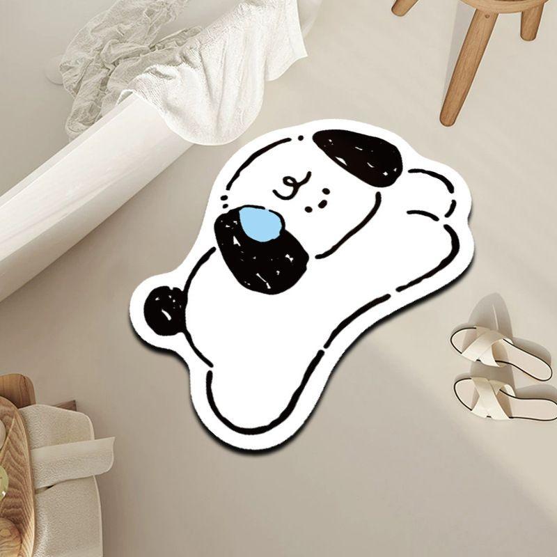 Cartoon Animal Shaped Doormats Soft Diatom Mud Non-Slip Bathroom Mats Easy Clean Bedroom Rug for Home Decor