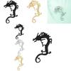 Exquisite Gold Silber Schwarz Drachen Ohrringe Trendiger Tierkreis Legierung Ohrschmuck