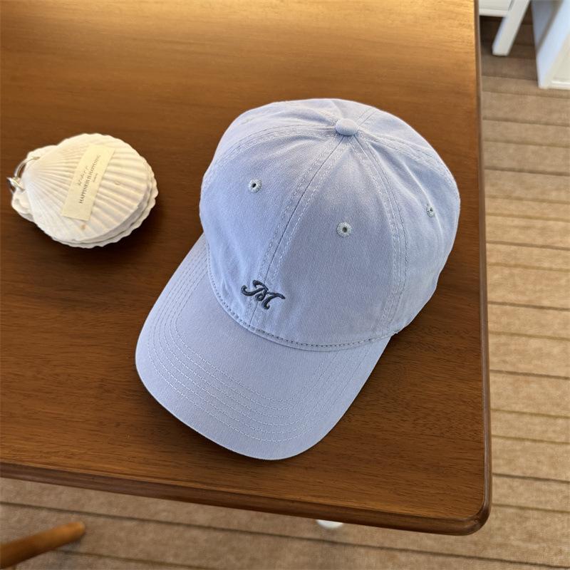 American embroidered letter baseball cap female simple casual versatile face small sun hat big head circumference peaked cap male