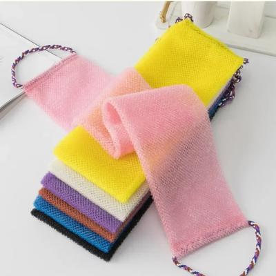 Stretchable Soap Towel Nylon Back Exfoliating Scrubber Shower Towel Reusable Bathing Cloth Body Cleaning Towel Bathroom Tools