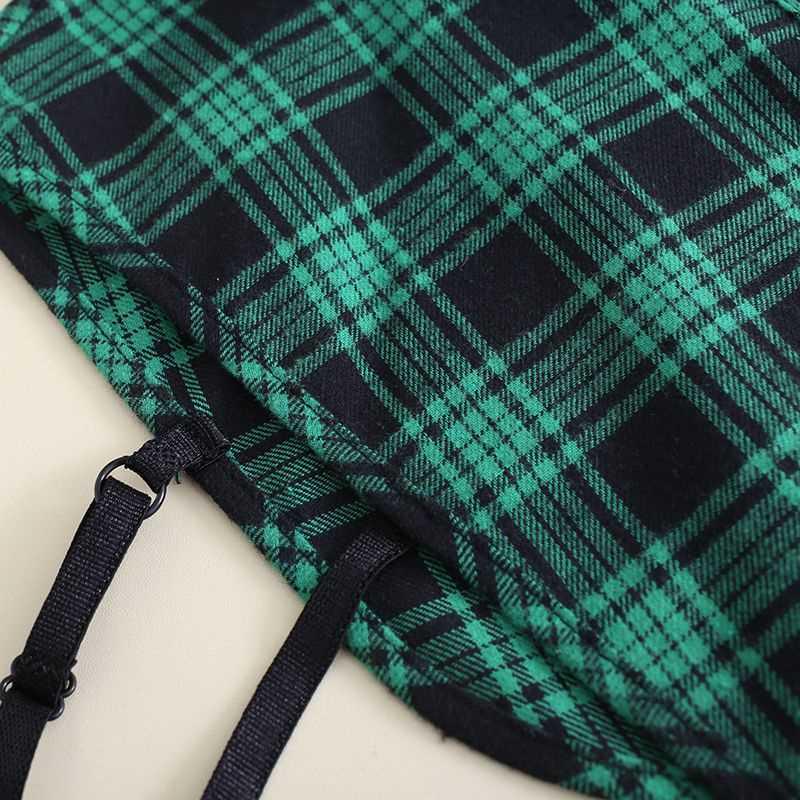 Červený károvaný odnímatelný límec pro dětské svetry a mikiny